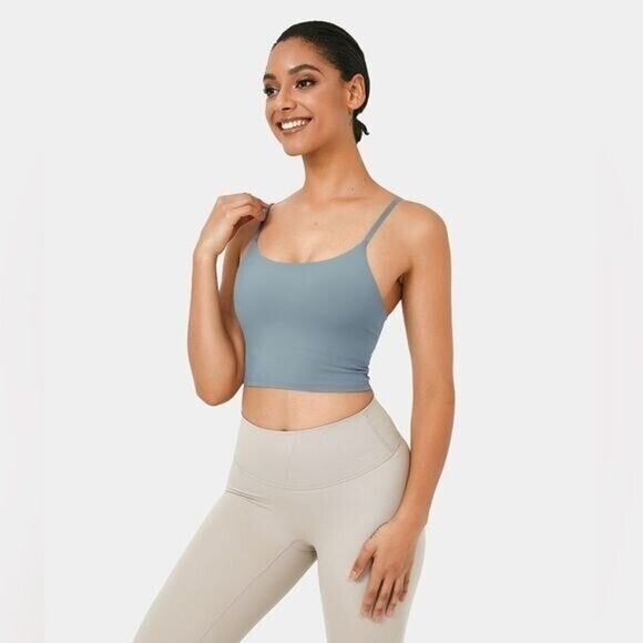 Halara In My Feels Basic Yoga Padded Workout Cropped Tank Top Activewear NWT S - Picture 1 of 9